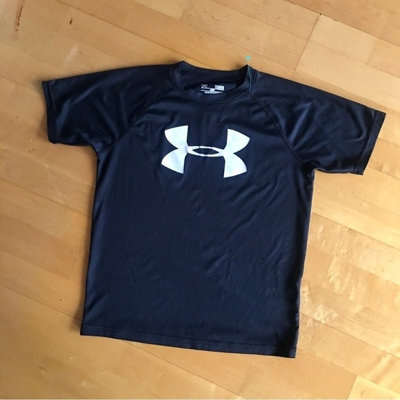 Under Armour Short Sleeve Logo Tee, Black, Camo, Youth Large (or Adult XS/S) - Picture 12 of 13